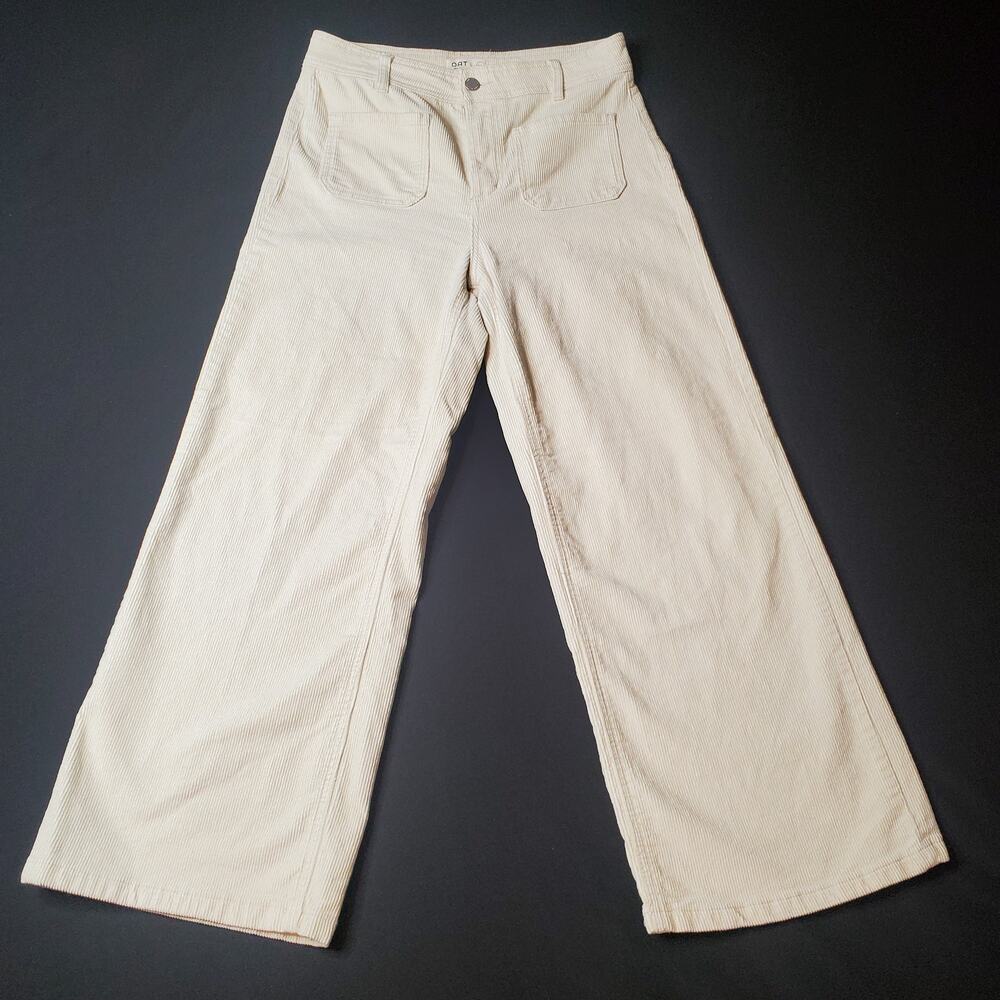 Oat New York Women's Size 8/29 High Rise Wide Leg Corduroy Pant Ivory White - Picture 4 of 7